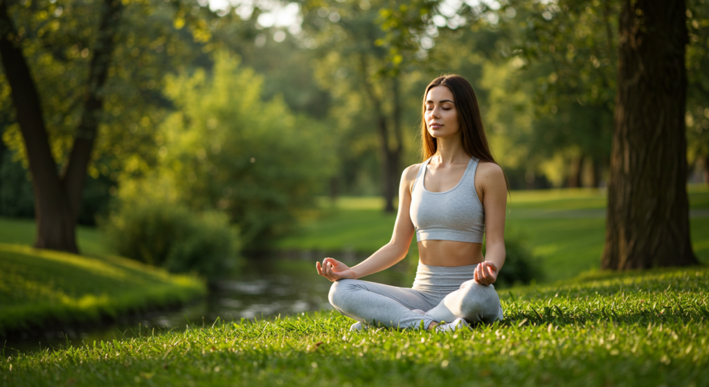 Meditação e controle do estresse para se preparar para a gravidez.
