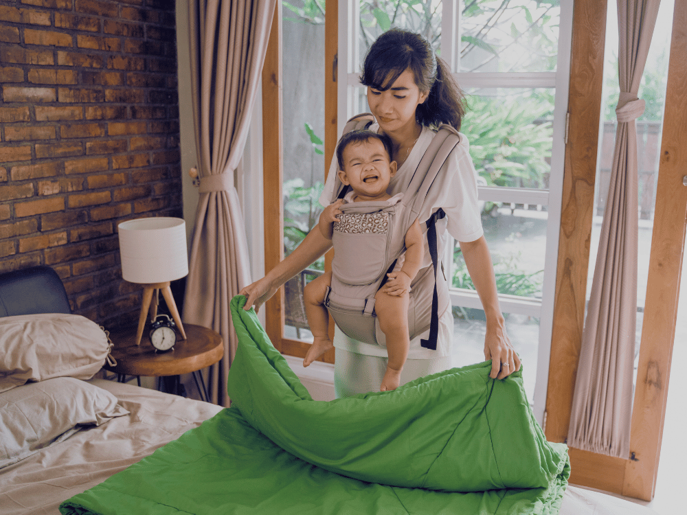 Mãe e bebe rotina materna