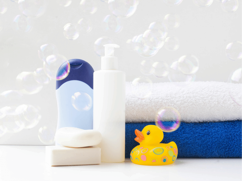 Produtos necessários para o banho do bebê